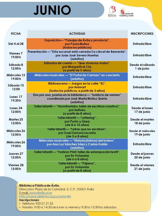 ACTIVIDADES JUNIO BIBLIOTECA
