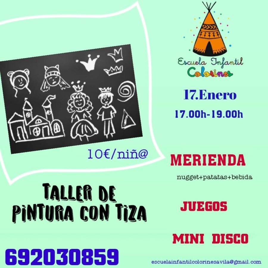 Taller de pintura con tiza en Colorines