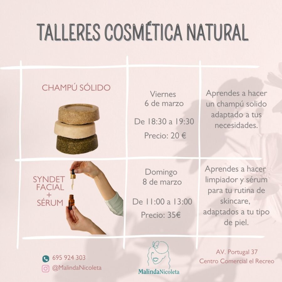 TALLERES DE COSMÉTICA NATURAL DE MALINDA NICOLETA