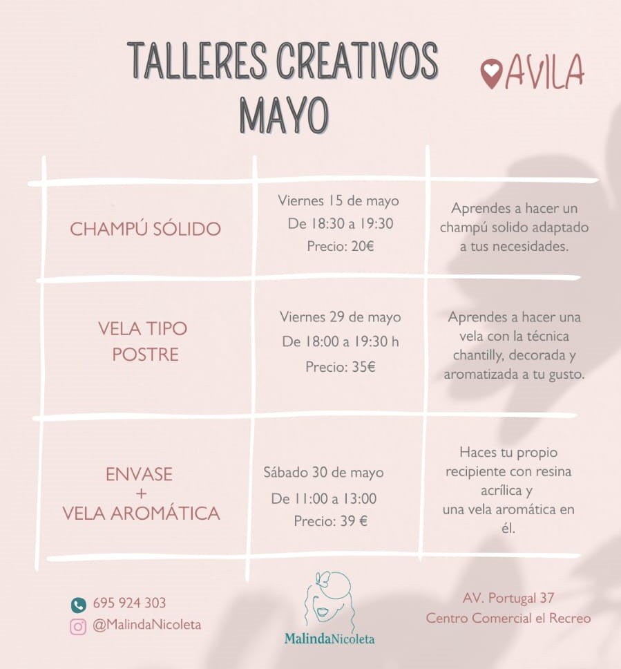 talleres creativos mayo Malinda Nicoleta